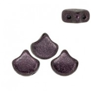 Ginko Leaf Bead Perlen 7.5x7.5mm Metallic suede dark plum